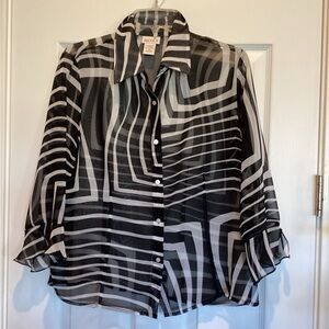 NICOLA Monochrome Geometric Women's Blouse